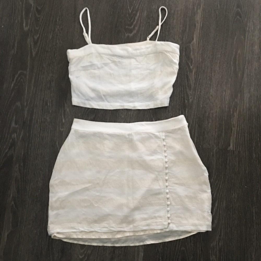 Matching skirt and crop top set. Worn once.